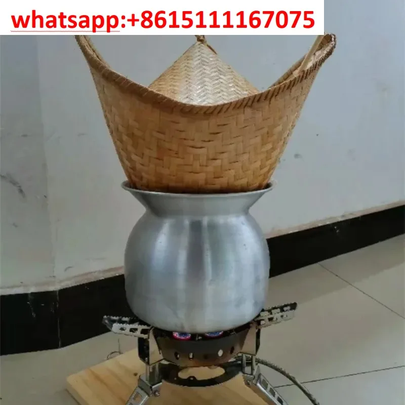 Handwoven Bamboo Lao Rice Steamer Set, Kitchen Cookware for Steaming Sticky Rice, Pineapple Rice and Mango Rice Making