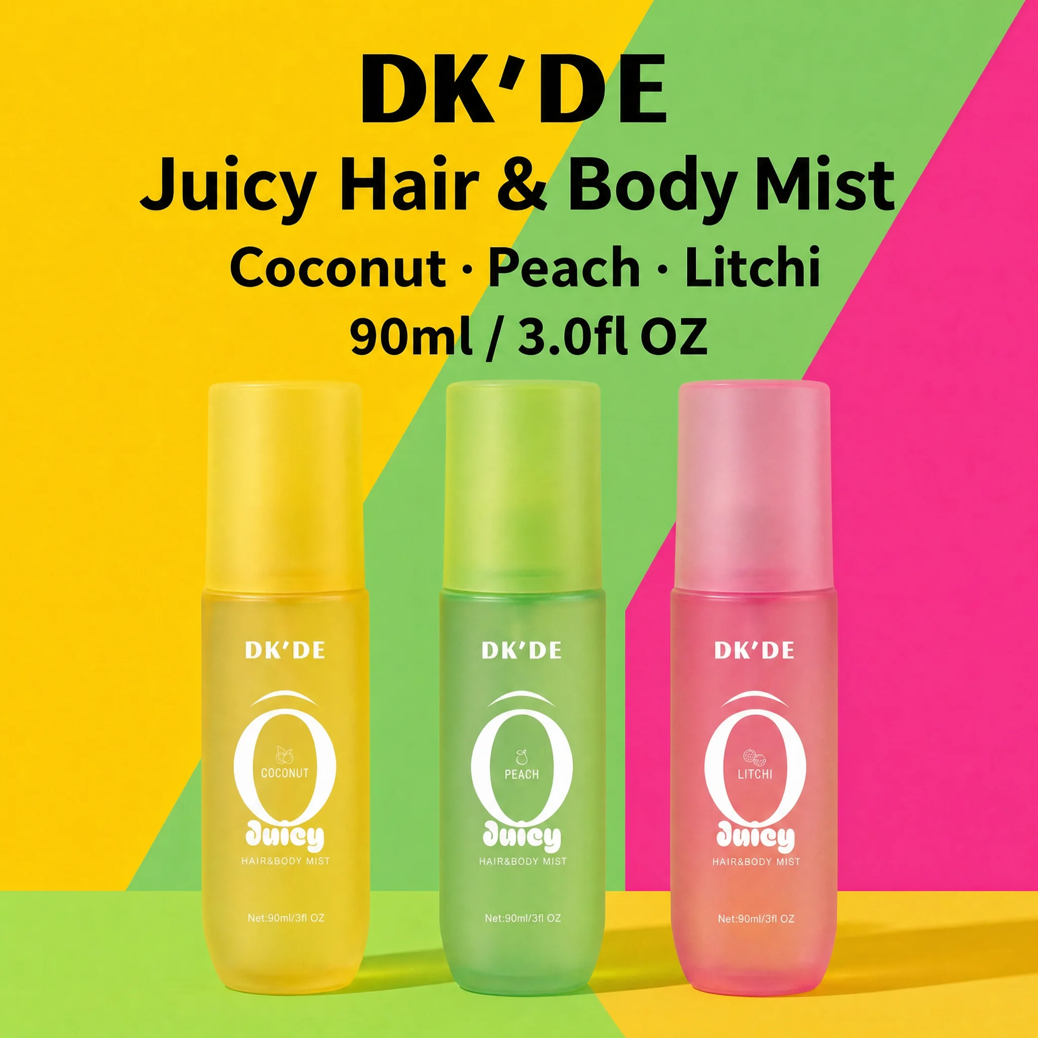 DKDE DKDE Hair & Body Mist Long Lasting Alcohol-Free Refresh Lightweight Multi-Purpose Portable Juicy 3 Flavors Available Daily 90ml - Aliexpress Deal