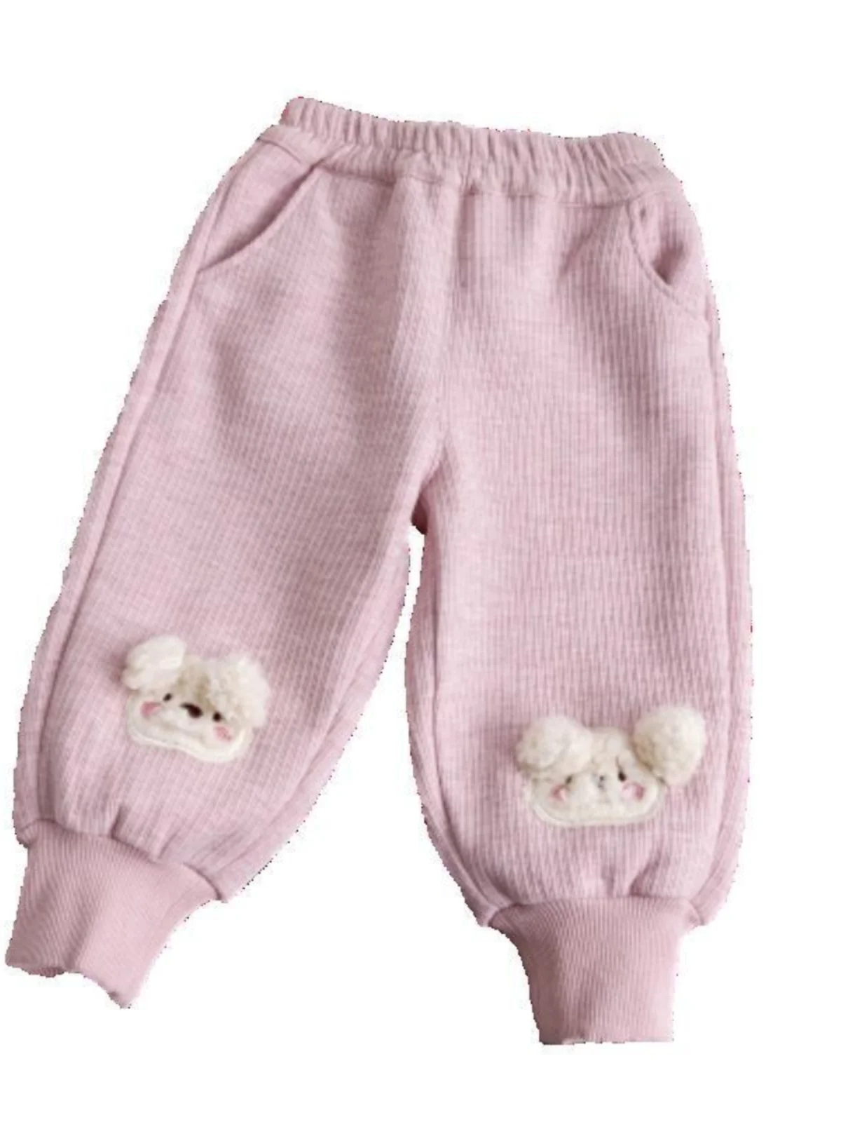 กางเกงเด็กผู้หญิง Thiened Fce รุ่นใหม่ สำหรับฤดูใบไม้ร่วงและฤดูหนาว ผ้าฝ้ายเนื้อนุ่มแบบกำมะหยี่  ทรงเอวสูง ขายาว