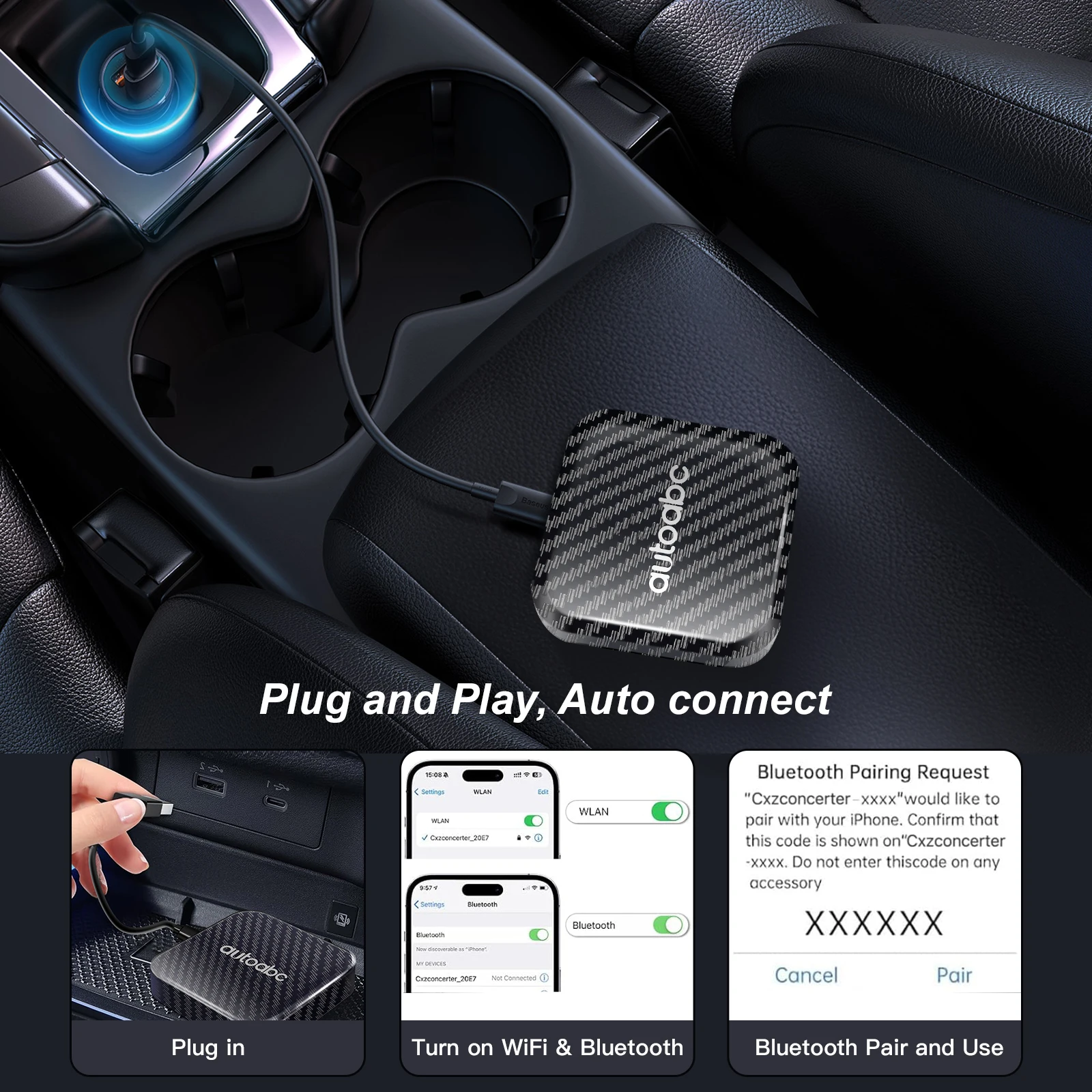2025 NEWCarplay Ai Box wireless Android Auto adapter Carplay wireless Carplay TV Box for car intelligence systems Netflix YouTub