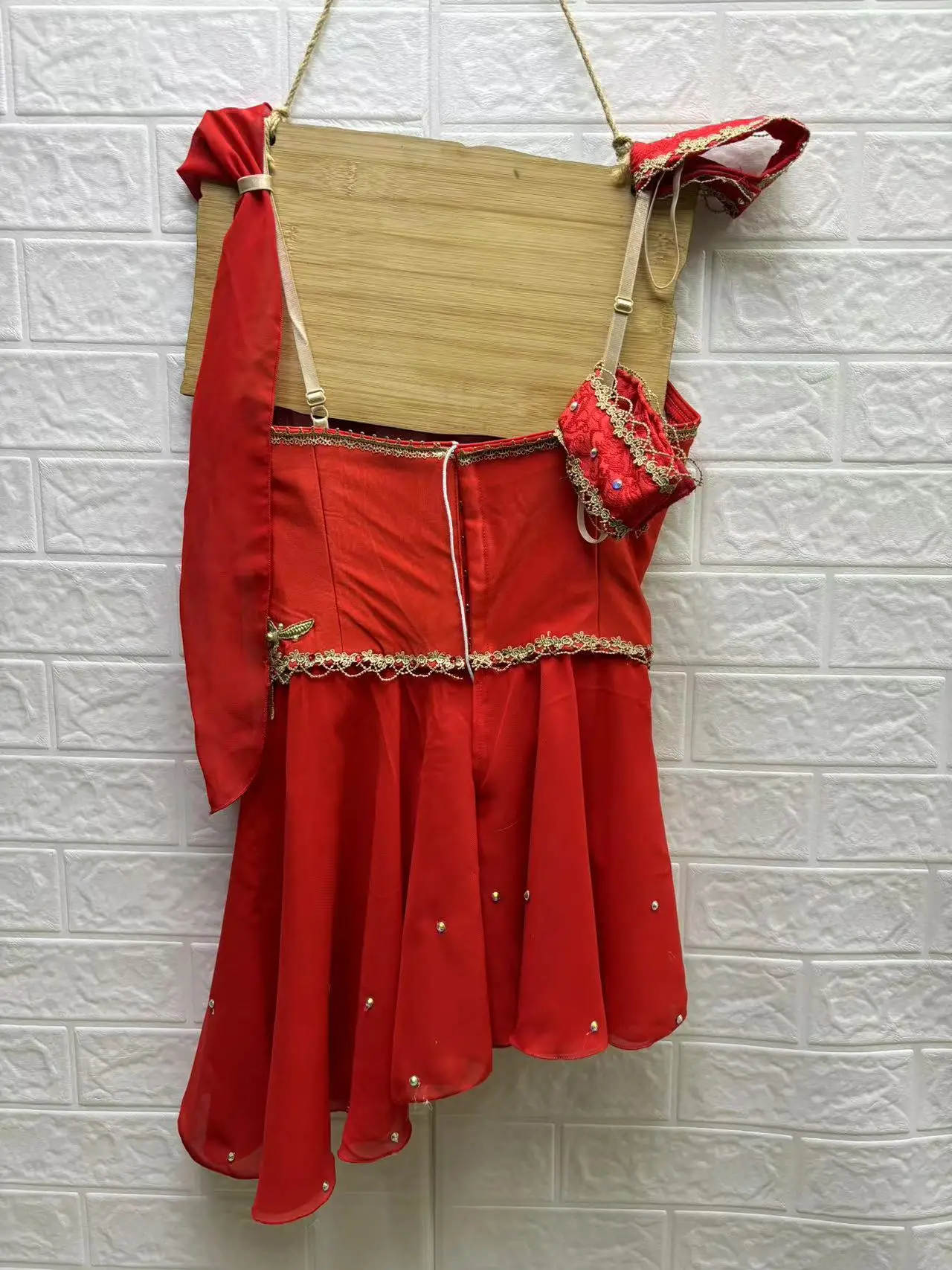 Fine Pattern Custom Size Custom Color Kids Girls Performance Wear Contemporary Red Lyrical Ballet Dress
