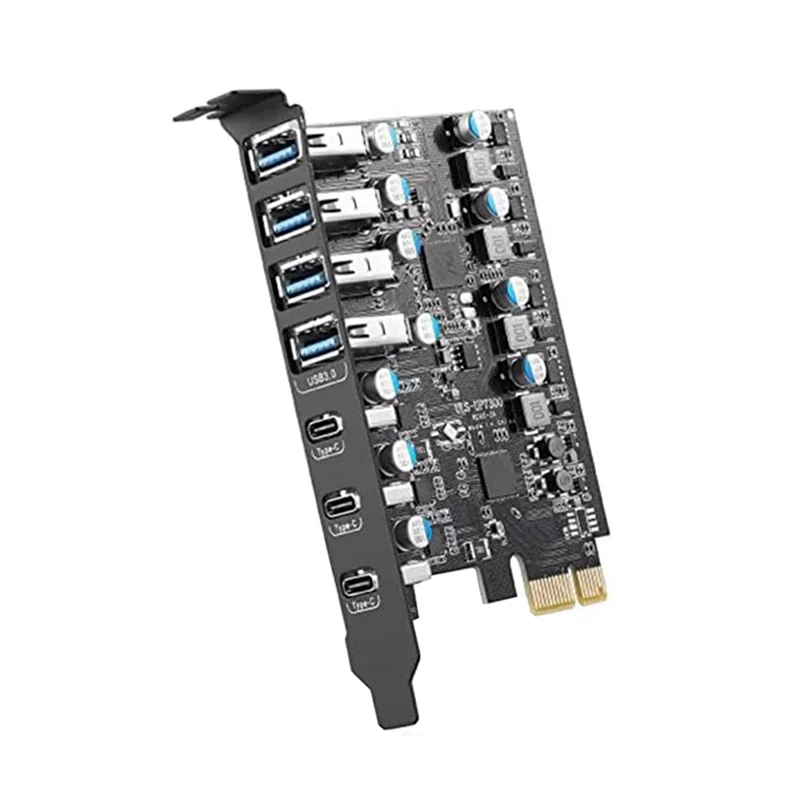 

2 шт. 7-портовый преобразователь карты расширения PCI-E в USB 3.0 для настольного ПК, для Win/Linux/Etc-ABIU