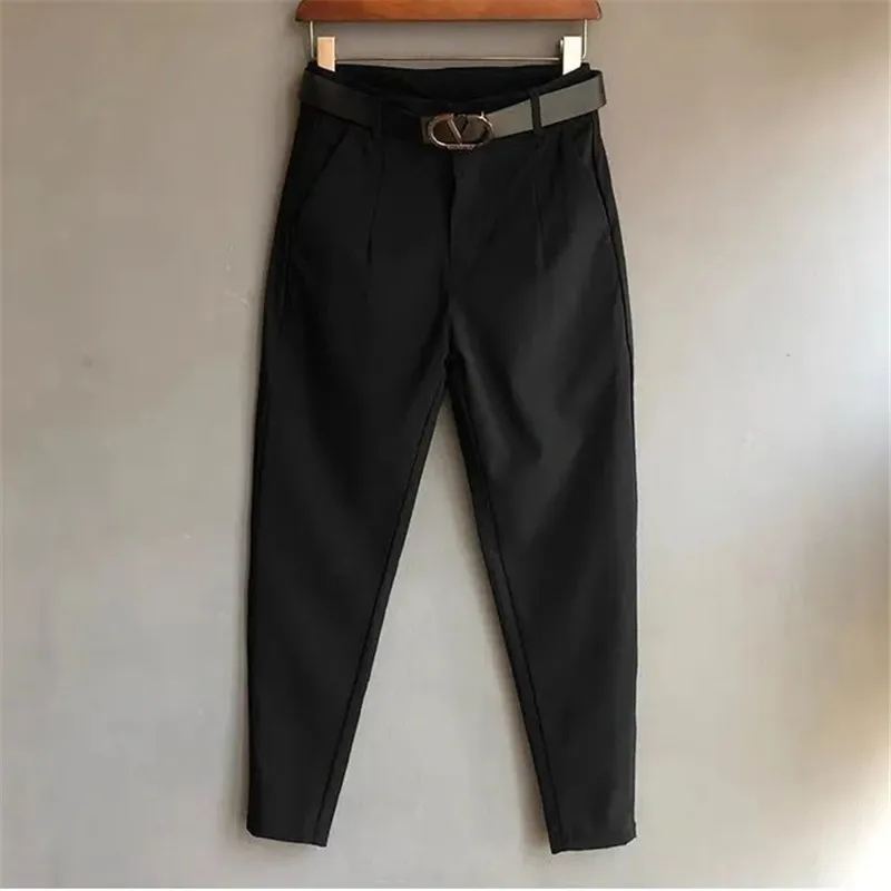 Autumn\'s New Nine-point Pants Men\'s Korean Slim Small-footed Casual Pants Homme Elastic All-match Black Trousers Men Clothing