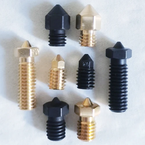 Imagen 1 del producto Accesorios para impresora 3D, boquilla de latón de tres agujeros de acero duro para Bambulab X1 P1 E3D V6 Volcano MK8 0,4mm 0,6mm 0,8mm