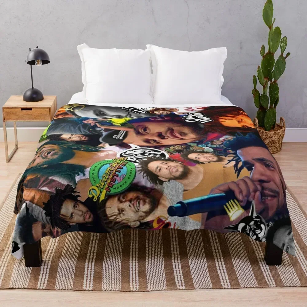 

J Cole Collage Throw Blanket Multi Use Warm Blanket for Living Room Bedroom