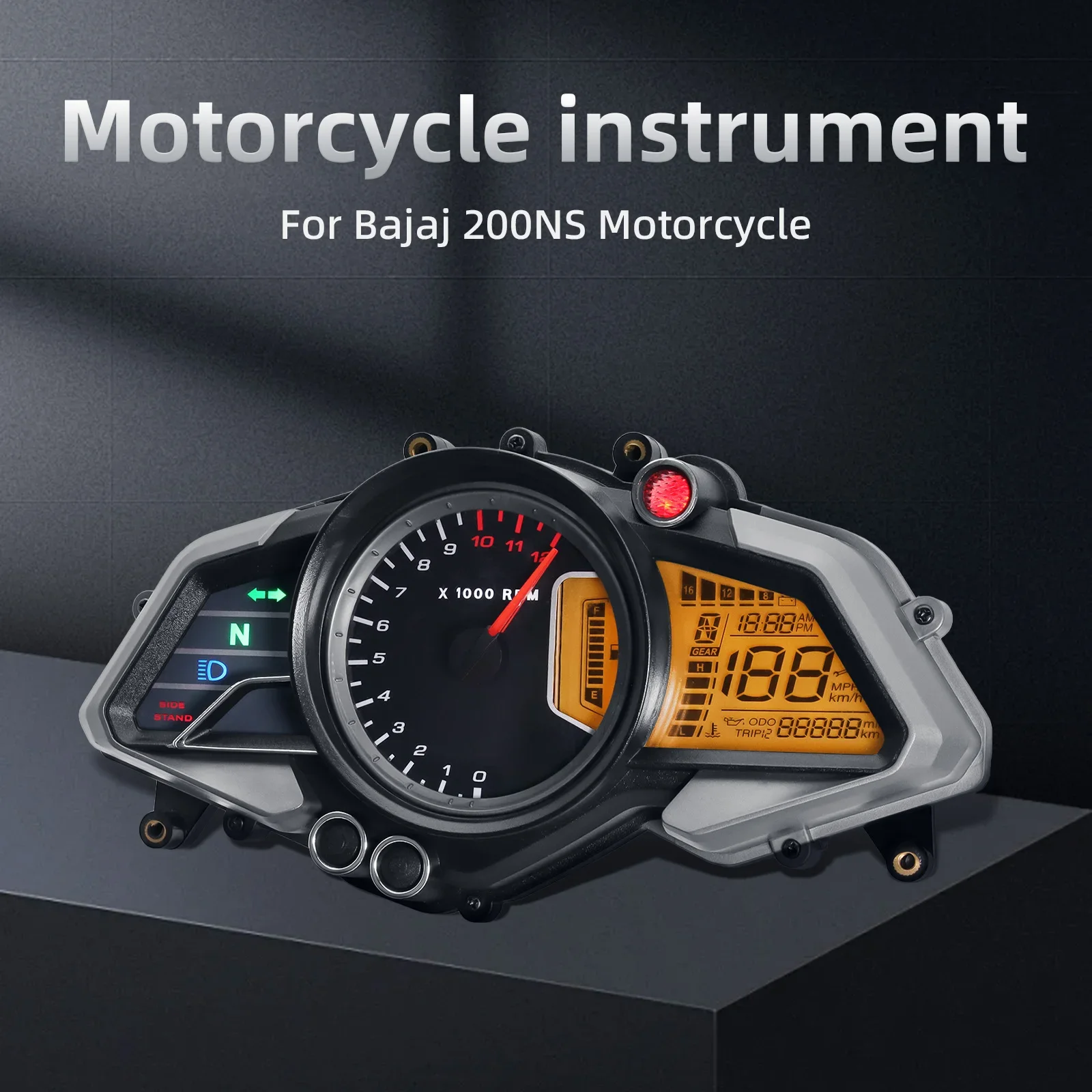 Motorcycle Speedometer Meter Tachometer Digital Odometer Gauge LCD Instrument for Bajaj Pulsar 135 150 160 180 200NS 2015-2018