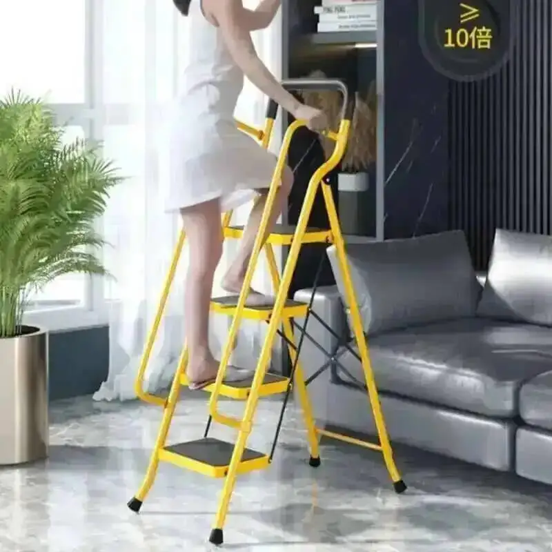 Folding Step Multi-functional Portable Ladders Home Stool Armrest Ladder Thickened Indoor Herringbone Ladder Telescopic Stairs Y