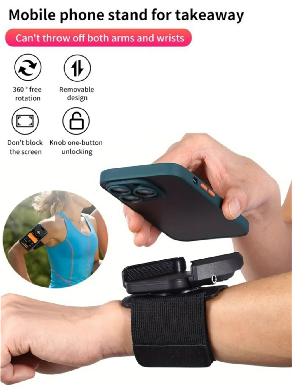 AliExpress NONE 360° Rotation Multi-function Phone Holder for Car Wristband Mobile Support Universal Phone Stand For Sports Cycling Motorcycle