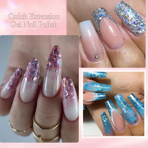 Imagen 2 del producto LILYCUTE 15ML Rosa brillo lentejuelas extensión de uñas Gel dedo prolongación semipermanente remojo LED UV arte de uñas barniz de Gel duro