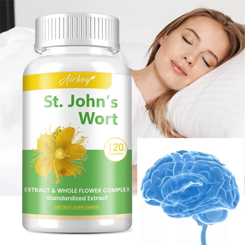 St. John's Wort Capsules - Relieve Anxiety and Fatigue, Improve Sleep Quality, Promote Skin Health, and Enhance Immunity