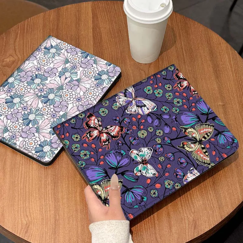 

Cartoon Butterfly Floral Purple Tablet Case For Lenovo Xiaoxin Legion Pad Tab Pro GT Y700 Gen4 2 11 P11 M10 K10 3rd Plus Gen