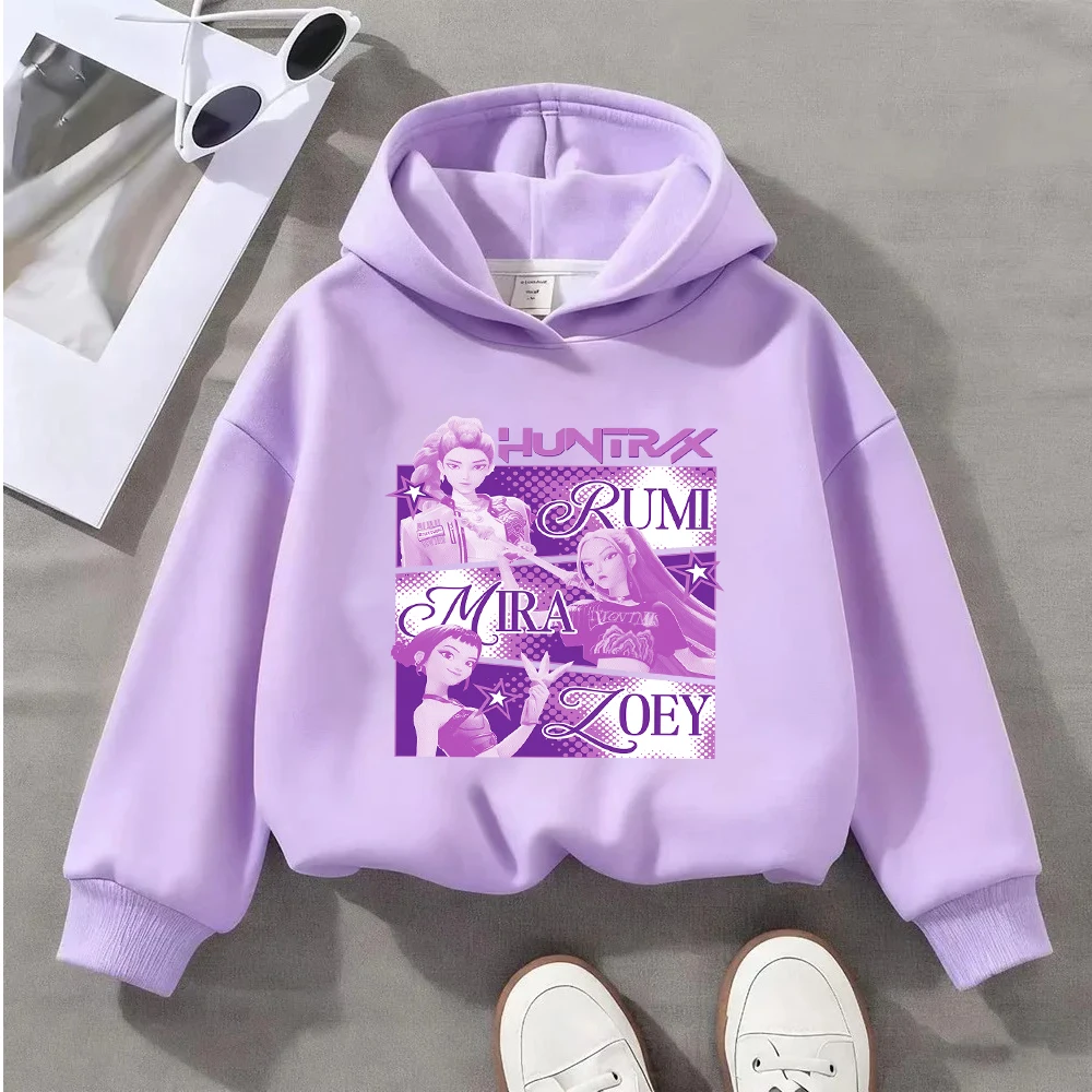 HUNTRX الاطفال البلوز روم ميرا زوي الكرتون الجرافيك طفل بنين بنات عادية كم طويل البلوز الأعلى 2-10Y