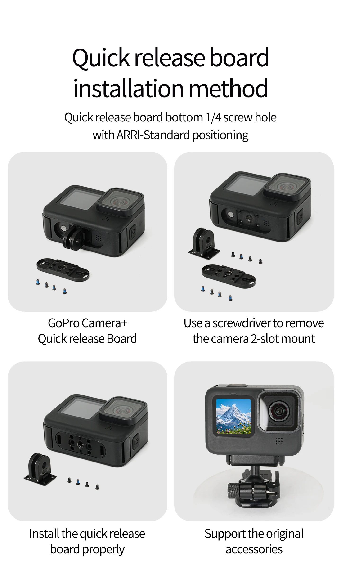 17MM Kugelkopf Action Kamera Schnellverschluss Schnalle Basis für GoPro Insta360 DJI Osmo Tasche Magnetische Motorrad Halterung – Detail 7