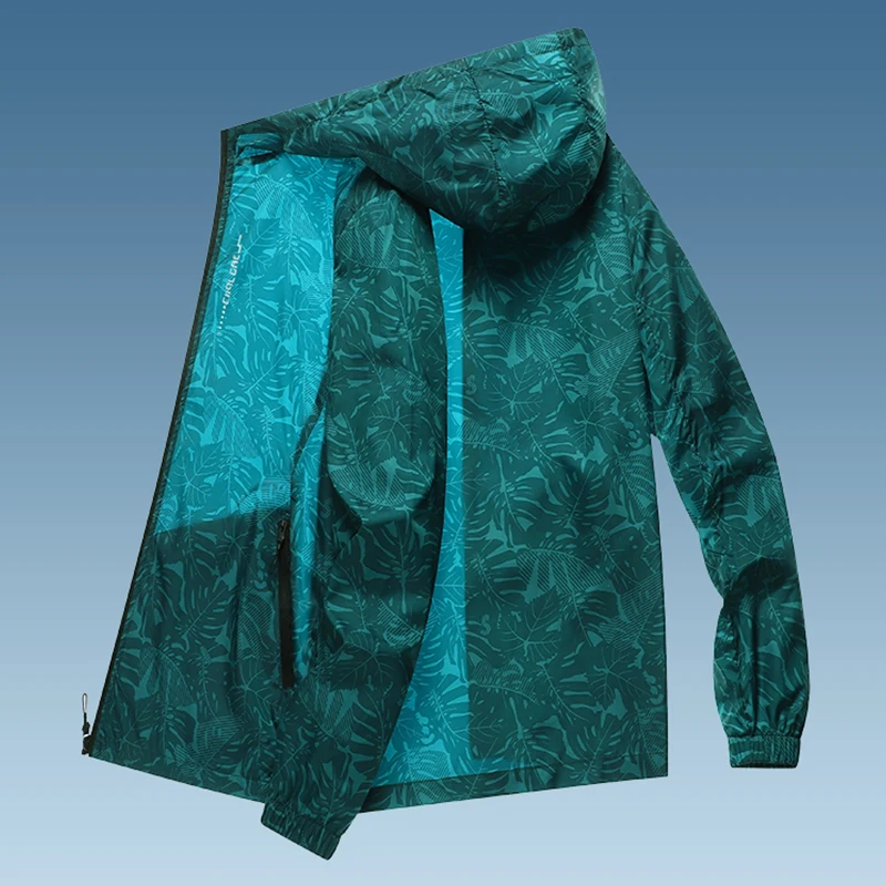 

Camouflage Sun Protection Clothing Qui Dry Ice Sensation Outdoor Fiing Jaet Men's Loose Fit Breathable Long Sve Hoodie