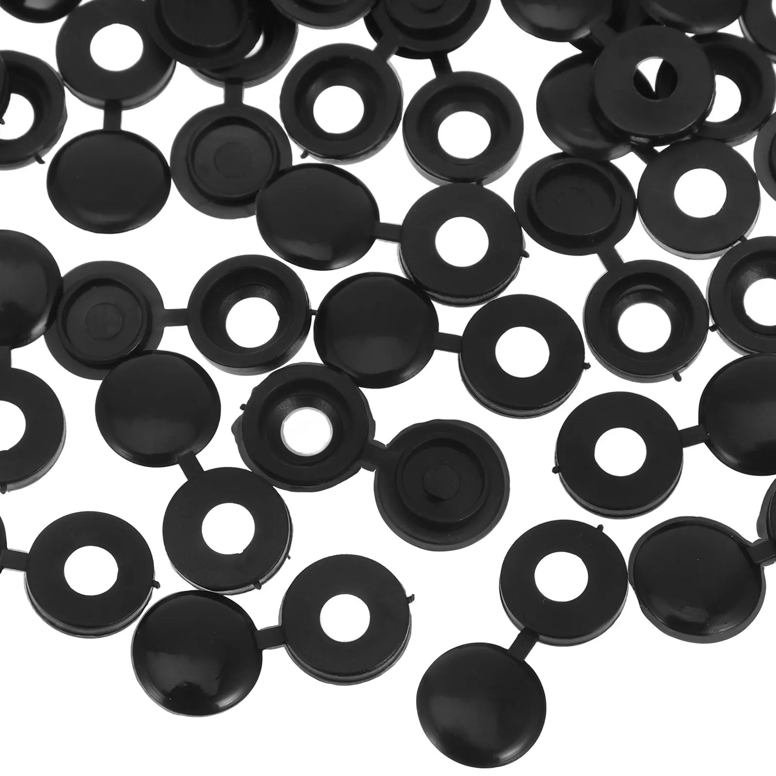 500Pcs Black Plastic Screw Caps Furniture Screw Covers Flip Top Hinged Decorative Cover Caps for Cabinet DIY Office Projects
