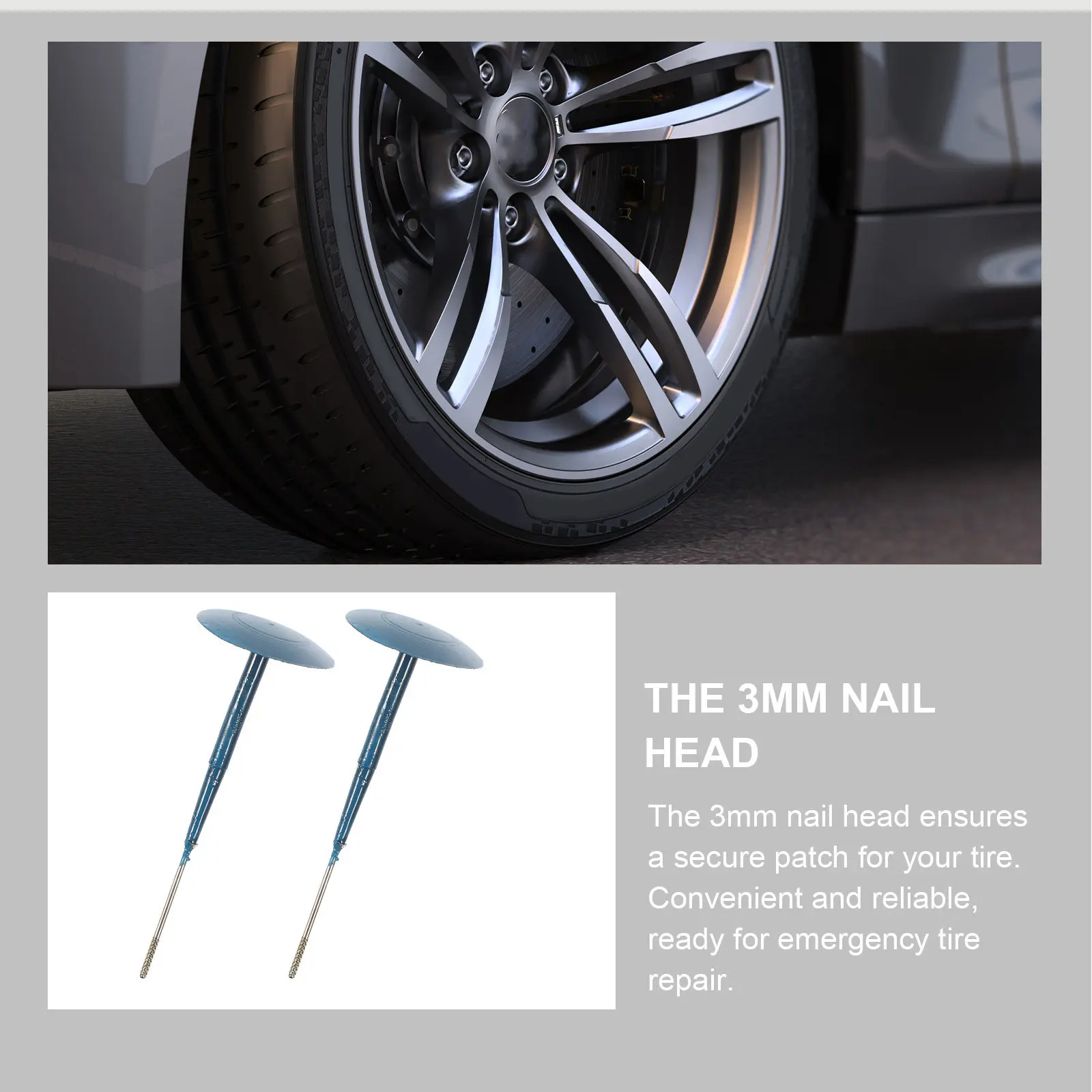 

20Pcs Tire Repair Nail Kit Rubber Patch Plugs for Car Motorcycle Bike Vacuum Cold Hot Puncture Repair Mushroom Plug