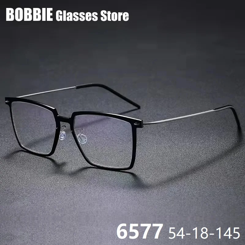 

Титановая оправа для очков безвинтовая сверхлегкая большая квадратная оправа модные очки для чтения дания брендовый дизайн 6577