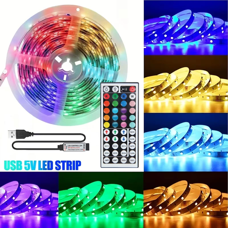 LED Strip for Room Decoration TV Backlight With 44Key Infrared Remote Control For Color Change Suitable For Holiday Decoratin