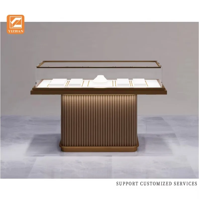 Custom.Elegant Foldable Jewelry Showcase with Lights Display Case for Showoffs