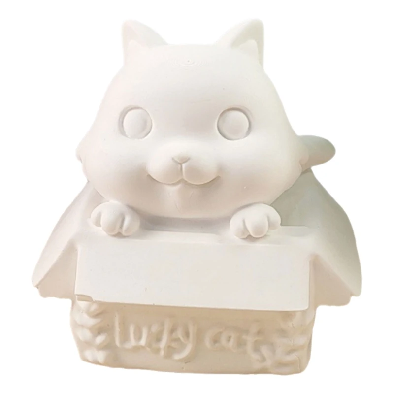 Molde cimento silicone, moldes para artesanato, estatuetas gatos adoráveis, moldes artesanais reutilizáveis, textura