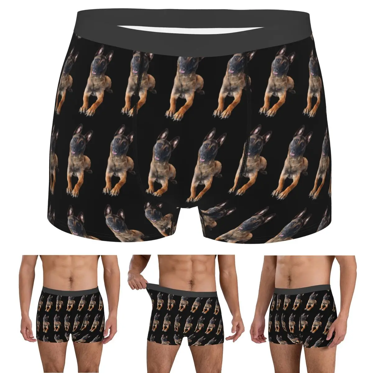 

Boxer Underpants Shorts Belgian Shepherd Dog Malinois Panties Men Breathable Underwear for Homme Man Boyfriend Gifts