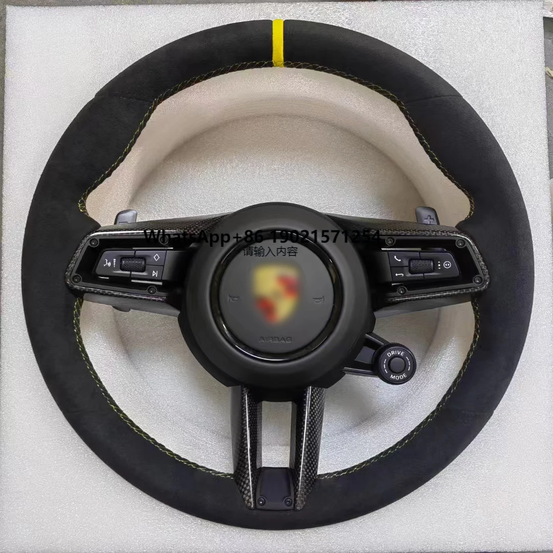 

Custom Alcantara Black Suede Steering Wheel for Porsches Cayenne Panamera 718 911 997 985 981 Mk2 Boxster Cayman 987