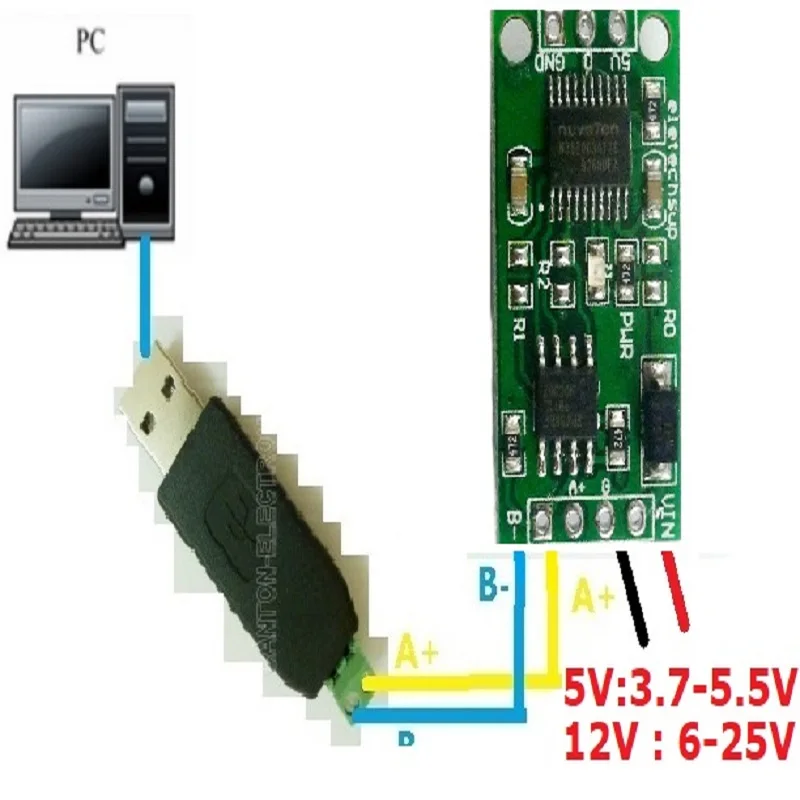 Czujnik akwizycji temperatury Modbus DS18B20 RS485 Płyta protokołu szeregowego 3,7 V 5 V 6 V 9 V 12 V 24 V Modbus