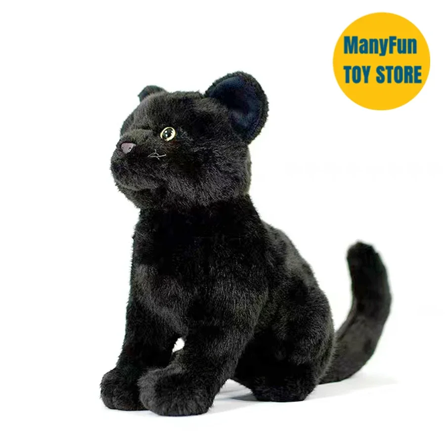 Black Cat Plush Toy High Fidelity Persian Cat Plushie White Cat Peluche Lifelike Stuffed Animals Simulation Doll Kawai Toy Gifts