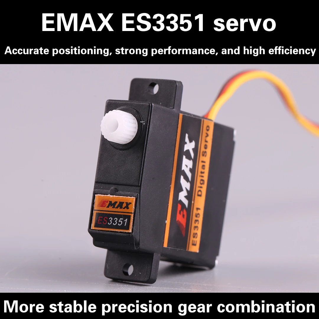 EMAX-Mini Servo Numérique à Engrenage en Plastique, pour Avion RC, Drone de Voiture, 10.6g, ES3351