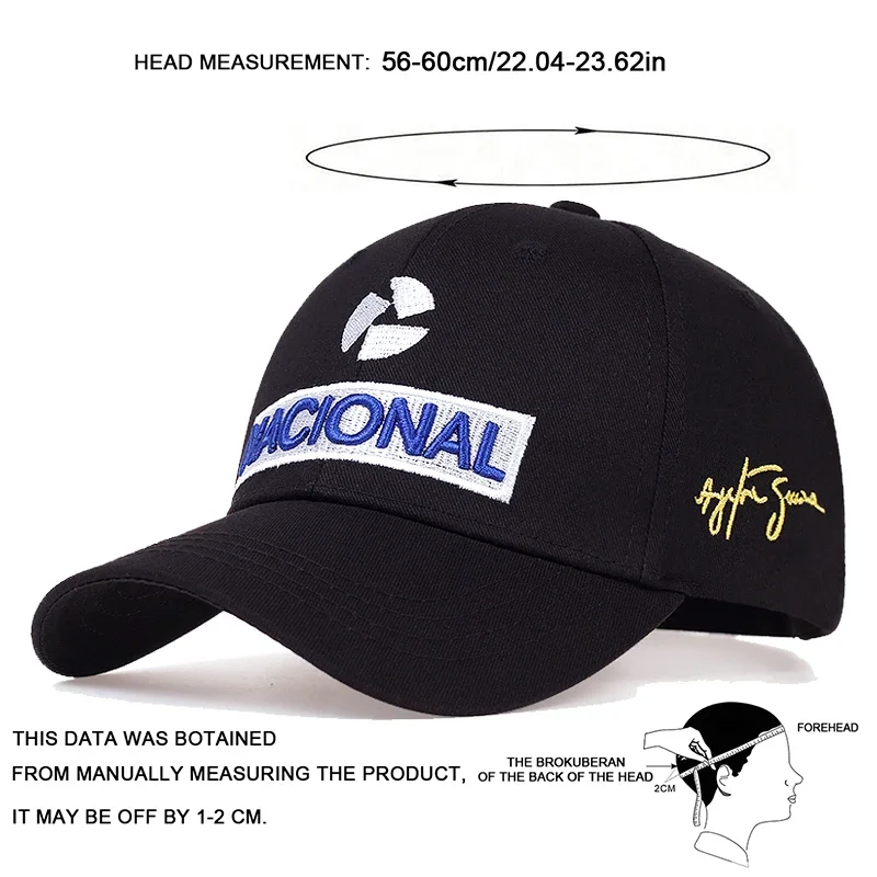 Unisex NACIONAL Letter Embroidery Baseball Caps Spring and Autumn Outdoor Adjustable Casual Hats Sunscreen Hat Sports Golf Cap