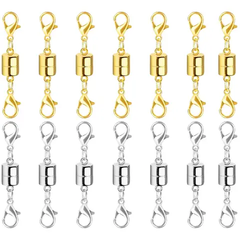 Fermoirs et fermetures de collier magnétiques avec double fermoir à homard, extensions de collier pour femmes, bijoux fermoirs magnétiques pour collier