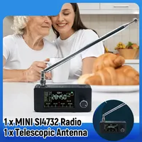 MINI SI4732 Radio 0.5-108mhz Portable Radio 1.9inch IPS Screen Pocket Mini Radio with Telescopic Antenna All Band Radio Receiver