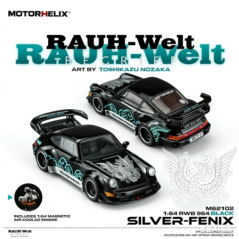 

MH 1:64 RWB 911 964 - Phoenix Painted Simulation Die-Cast Alloy Car Model, Boys' Toy Collection Decoration Item.