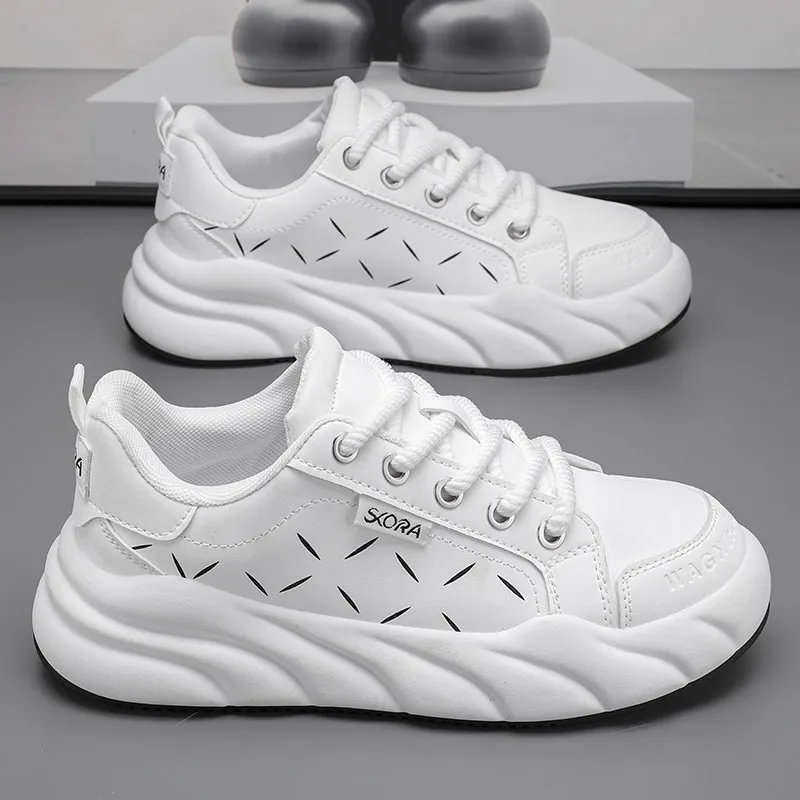 2026 Autumn New Men's Sports Casual Shoes Thick Bottom Heightening Trendy All-match Board Shoes Comfortable Breathable Mesh I...