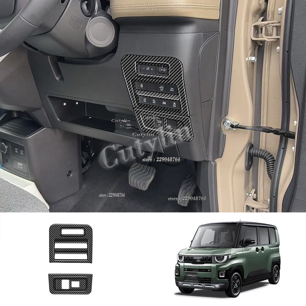 Für Mitsubishi Delica MINI 2025 2026 ABS Schwarz Auto Multifunktionsknopf Scheinwerfer-Einstellschalter Rahmenabdeckung Zierleiste Aufkleber C