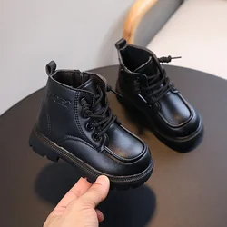 Children Leather Boots Girls Autumn New Fashion British Style Casual Comfortable Short Boots Kids Trend Anti-slip Single Boot