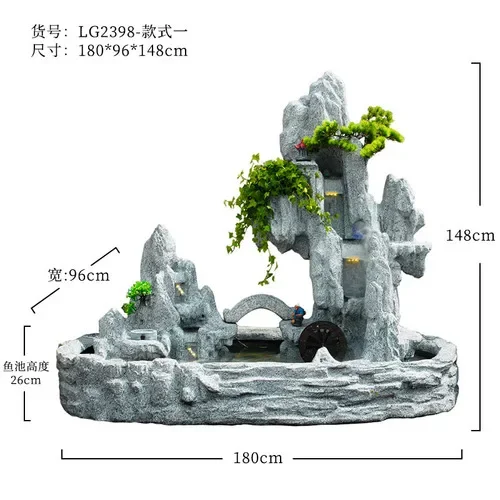 

Artificial Mountain and Fountain Fengshui Wheel Fish Pond Courtyard Balcony Office Decorations Landscape Landscape Decoration