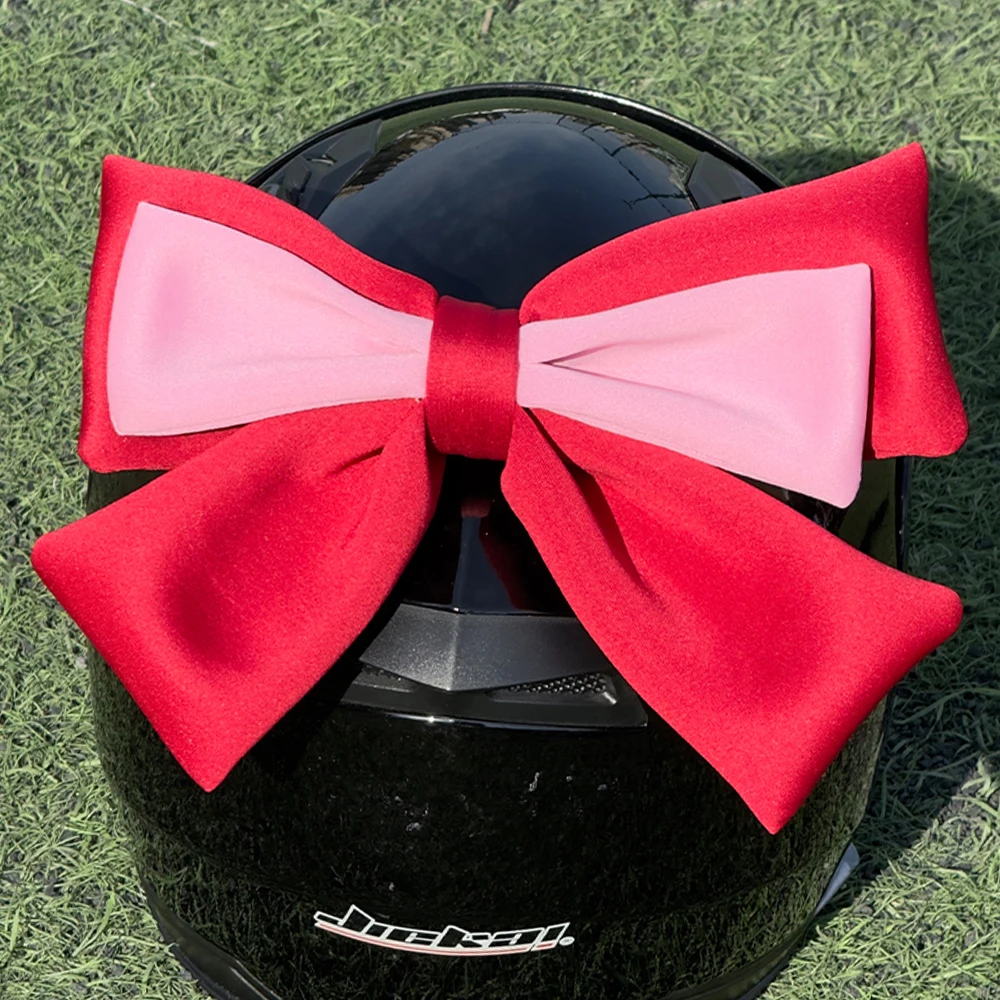 Electric Vehicle Helmet Bow Decoration Cute Bowknot Cloth Satin Ribbon Bow Helmet Decoration Motorcycle Helmet Accessories
