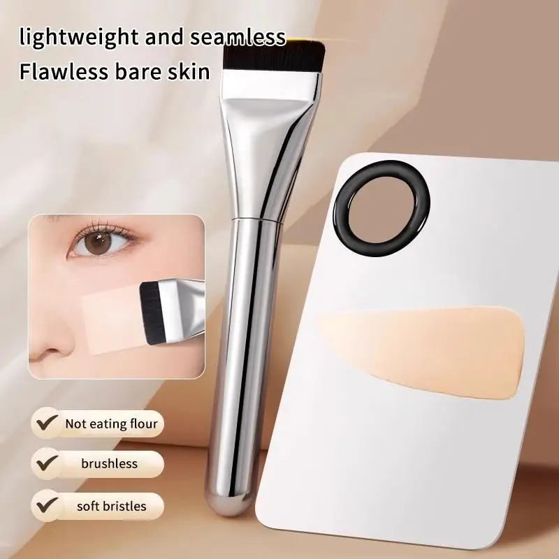 Cosmetic Brush Set with 1/3/4 PCS Powder Puff and Mixing Tray for Seamless Foundation Application