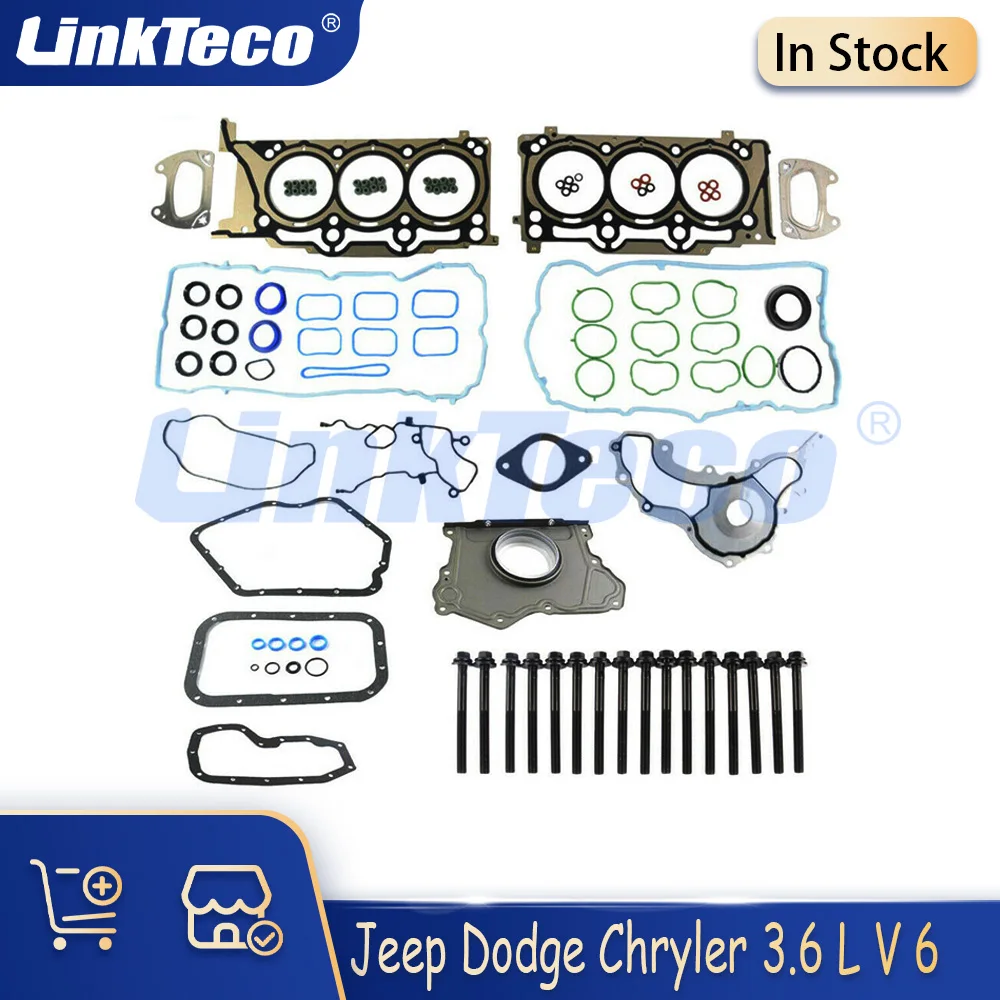 Engine Parts Cylinder Head Gasket Set & Bolt Fit 3.6 L V6 Gas ERB ERC For Jeep Chrysler Dodge Grand Caravan Ram 3.6L 11-20