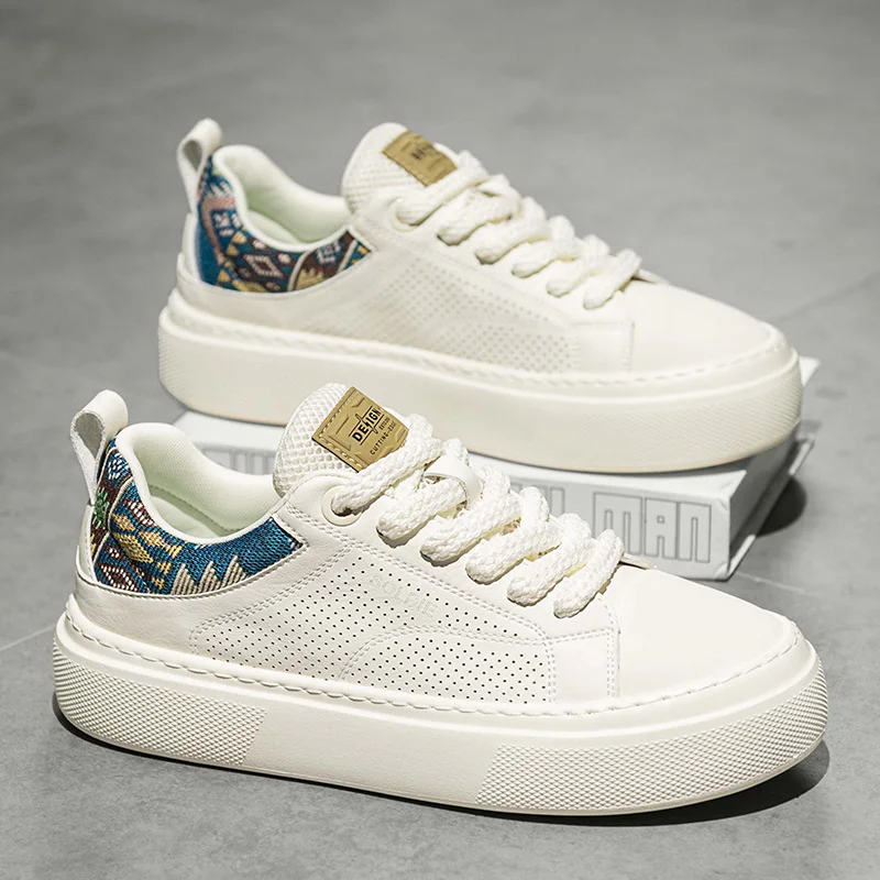 

Men's 2025 New Autumn White Sneakers & Chunky High-Top Casual Shoes – Lightweight, Height-Increasing & Comfortable