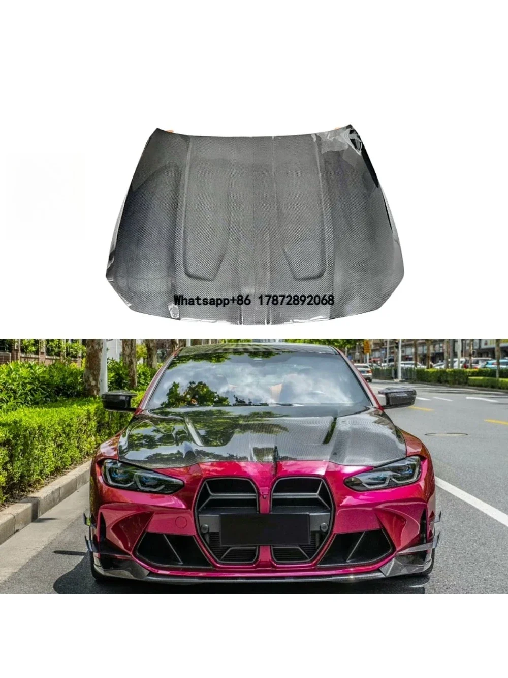 

New Mesh Dry Carbon Fiber Screw-On Engine Bonnet for G80/G82/G83 M3/M4 with Screws