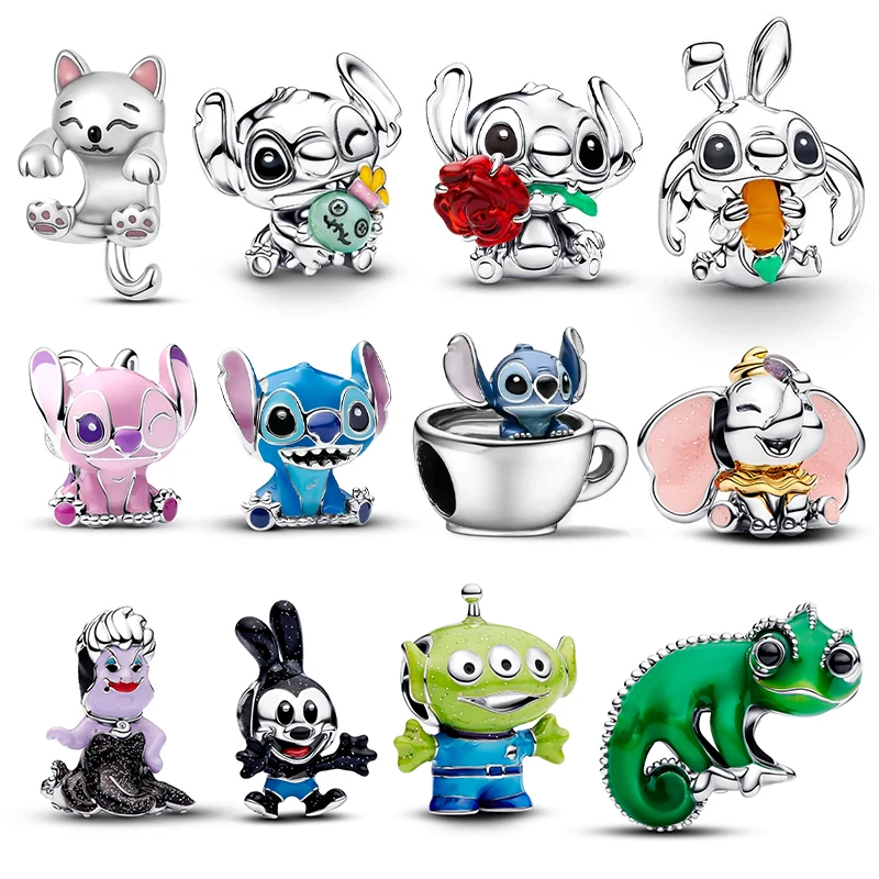 

Подвеска Disney Stitch & Chameleon (разные стили) из серебра 925 пробы, подходит для оригинальных браслетов 3 мм, женские украшения для самостоятельного изготовления, подарки