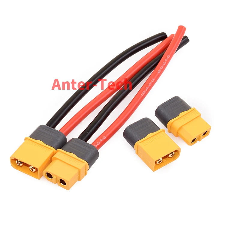 Amass XT60 Connector Pigtail Male Female XT60H-F/M Plug 10cm/100MM 12AWG RC Lithium Battery Silicon Wire