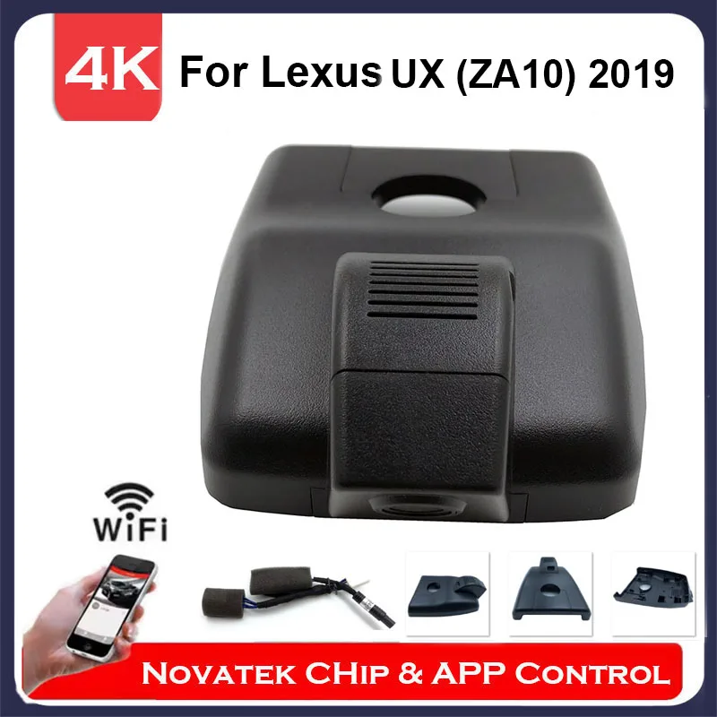 

4K HD видеорегистратор с передней и задней камерами и Wi-Fi для Lexus UX (ZA10) 2019-2022, автомобильный видеорегистратор с функцией Plug and Play и управлением через приложение