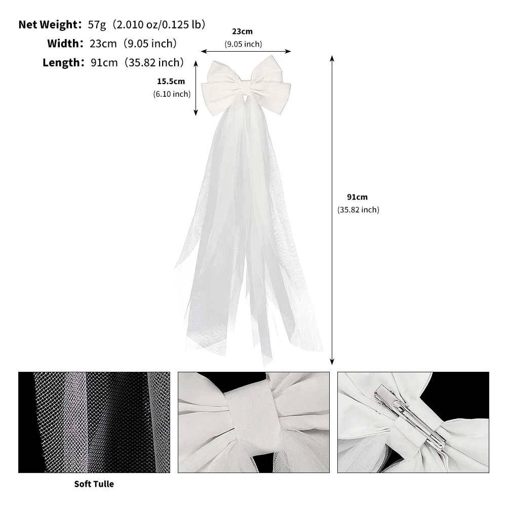 Fashion New Bride Wedding Double-layer Bow Shawl Veil For Women Sweet Princess Headdress Veil Hair Accessories Jewelry image 6