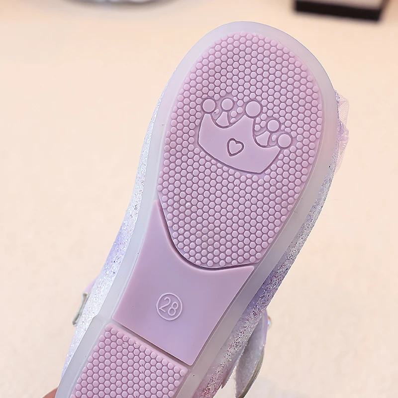 Mädchen Mary Jane Prinzessinnen-Flats, Kleinkind Glitzer-Farbverlauf-Kleiderschuhe mit Strass-Schmetterling, Funkelnde Party-Hochzeitsschuhe für Mädchen – Detail 8