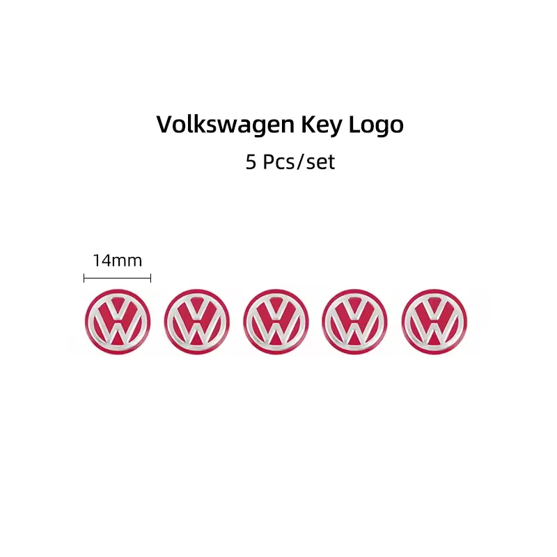 5/10 Stück 14mm Auto-Fernbedienungsschlüssel-Aufkleber Emblem Autozubehör für VW Scirocco Polo T5 Passat B6 Golf MK5 Tiguan Jetta CC MK7