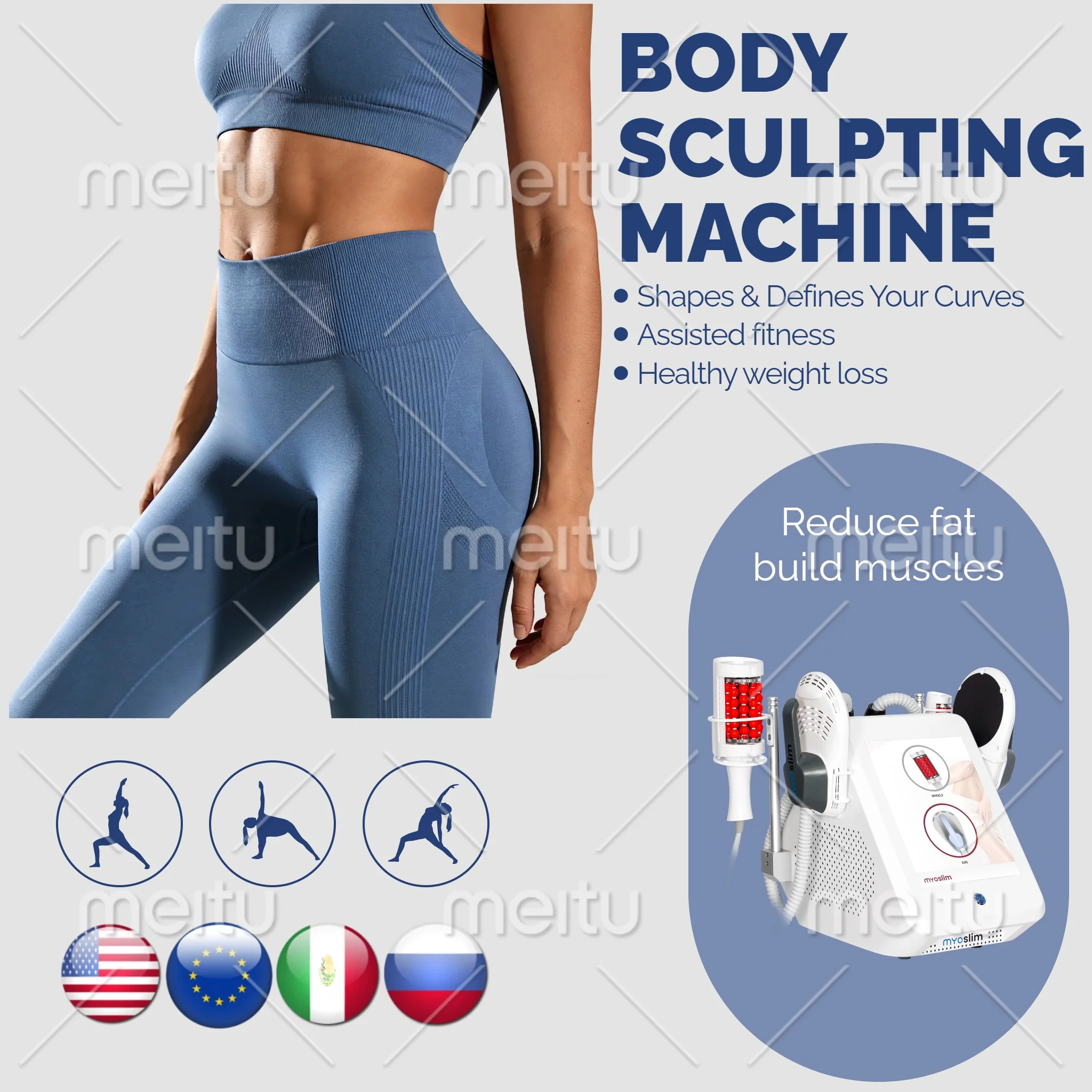 

Профессиональный аппарат для коррекции фигуры 360 Rolling Cellulite Inner Ball Roller Machine EMS: вибрационный массажер для сжигания жира и наращивания мышечной массы