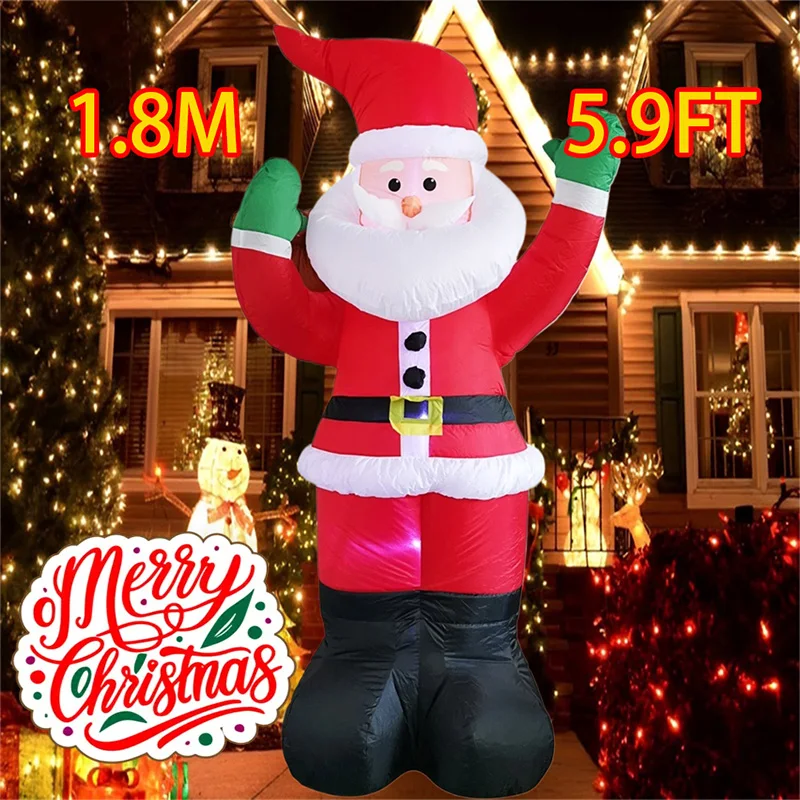 

Christmas Inflatable Decoration Toy Backpack Santa Built-in LED Lights Inflatable Model Outdoor Ornament Xmas Party New Year